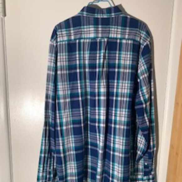 Checked Denim Blue Aeropostale Shirt Man's XL - Picture 2 of 5